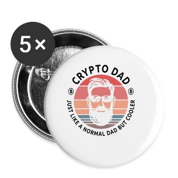 Crypto Dad genau wie ein normaler Vater, aber cooler Tradi - Buttons klein 25 mm (5er Pack) - Weiß - Vorne