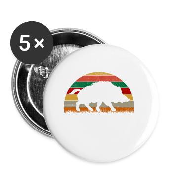 Wild Boar Hunting Hunting Hunter Game Gift - Buttons small 1''/25 mm (5-pack) - white - Front