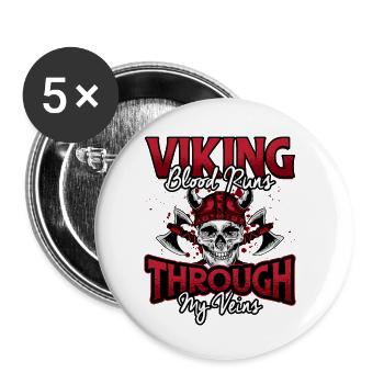 Norse Viking Mythology Design for Viking Warriors - Buttons klein 25 mm (5er Pack) - Weiß - Vorne