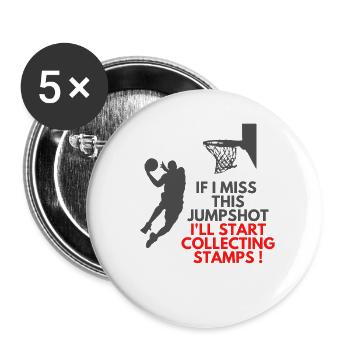If I miss it, I will start collecting stamps - Buttons small 1''/25 mm (5-pack) - white - Front