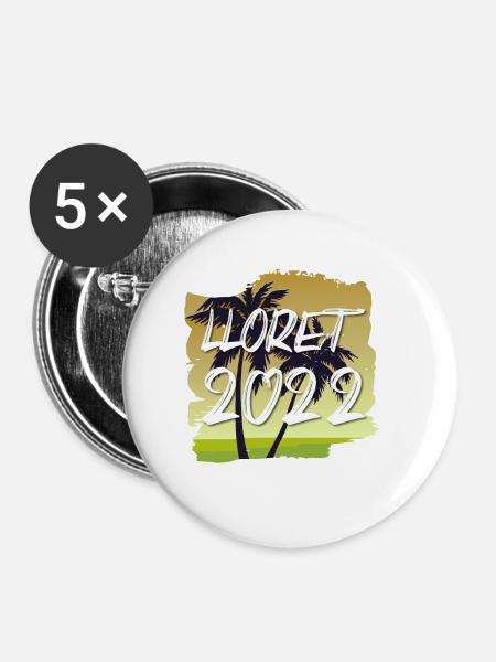 Lloret De Mar 2022 - Buttons klein 25 mm (5er Pack) - Weiß