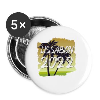 Lissabon 2022 - Buttons klein 25 mm (5er Pack) - Weiß - Vorne