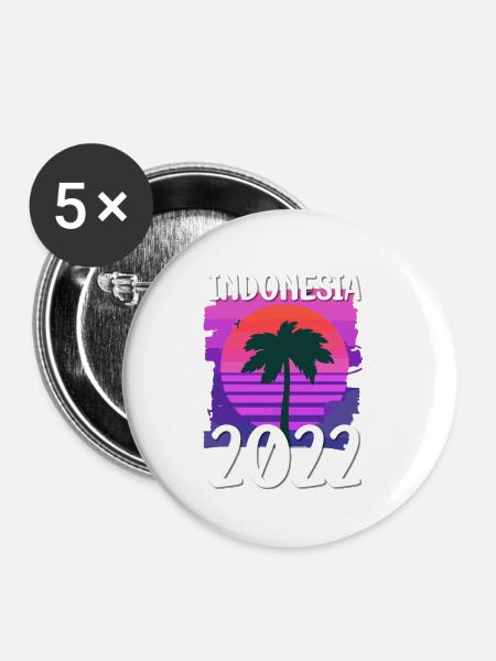 Indonesia 2022 - Buttons klein 25 mm (5er Pack) - Weiß