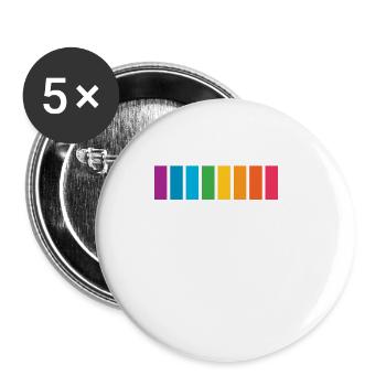 Lgbtq pride gift - Buttons small 1''/25 mm (5-pack) - white - Front