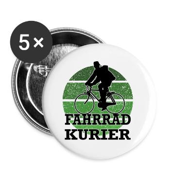 Fahrradfahrer Fahrradkurier - Buttons klein 25 mm (5er Pack) - Weiß - Vorne
