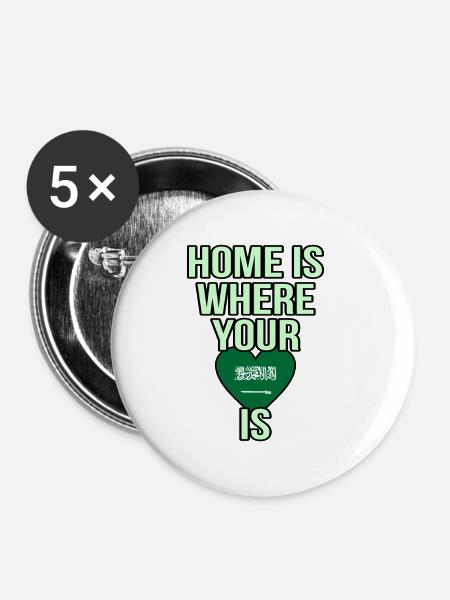Saudi arabien - Buttons klein 25 mm (5er Pack) - Weiß