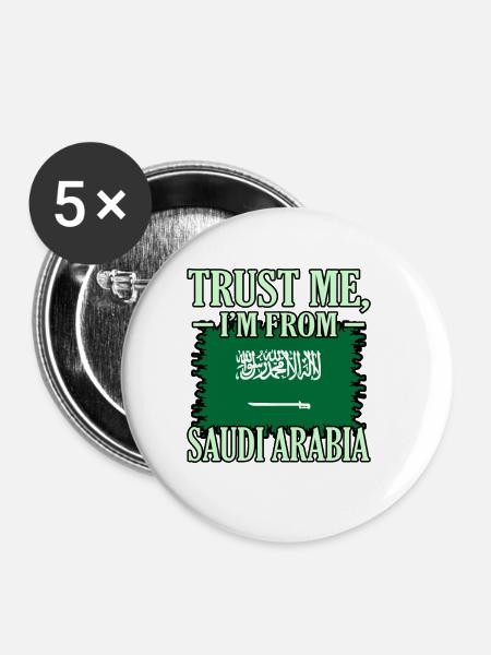 Saudi arabien - Buttons klein 25 mm (5er Pack) - Weiß