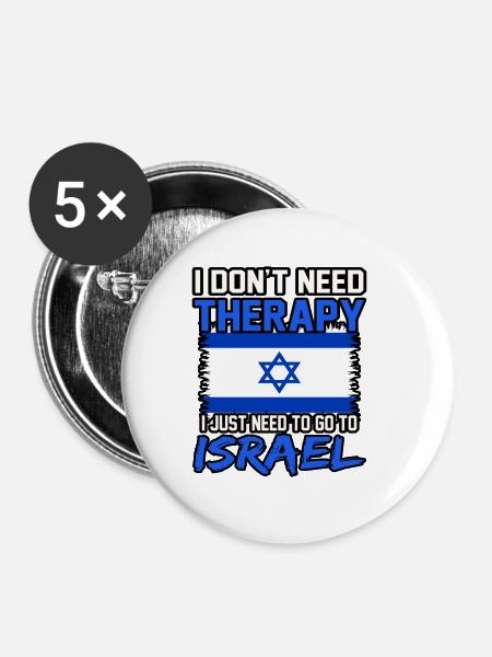 Israel - Buttons klein 25 mm (5er Pack) - Weiß