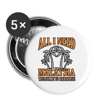 Malaysia - Buttons small 1''/25 mm (5-pack) - white - Front