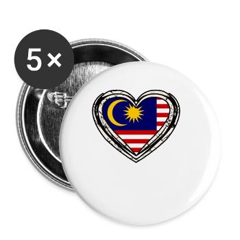 Malaysia - Buttons small 1''/25 mm (5-pack) - white - Front