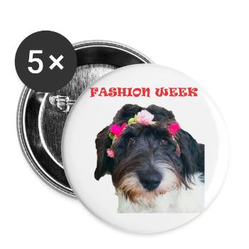 DOG Fashion Week - Buttons small 1''/25 mm (5-pack) - white - Front