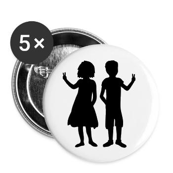 Frères et sœurs Équipage Frère Sœur - Lot de 5 petits badges (25 mm) - blanc - Devant