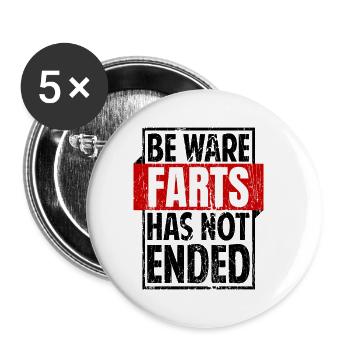 Lustiger Furz Spruch Ironie Sarkasmus - Buttons klein 25 mm (5er Pack) - Weiß - Vorne