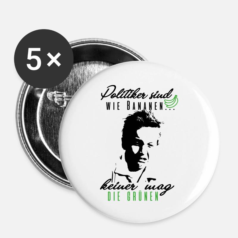Gegen Grüne - Buttons klein 25 mm (5er Pack) - Weiß