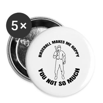 Baseball Geschenk Baseballspiel Baseballliebhaber - Buttons klein 25 mm (5er Pack) - Weiß - Vorne