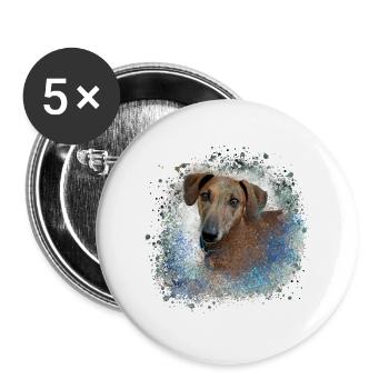 Azawakh, chien, graffiti, bleu, peinture, lévrier - Lot de 5 petits badges (25 mm) - blanc - Devant