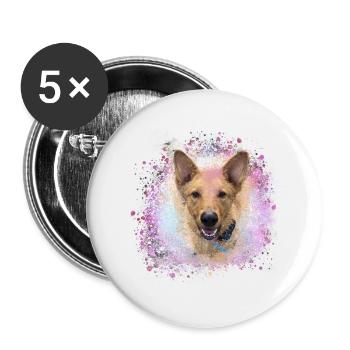 Chinook, chien, graffiti, beige, peinture, lévrier - Lot de 5 petits badges (25 mm) - blanc - Devant
