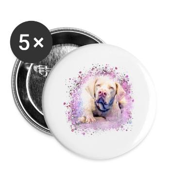 Catalburun, chien, graffiti, beige, peinture, boxer - Lot de 5 petits badges (25 mm) - blanc - Devant
