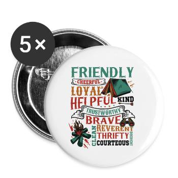 Scout Charaktereigenschaften Scouting - Buttons klein 25 mm (5er Pack) - Weiß - Vorne