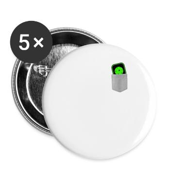 Faux Pocket Cool Pickleball Sports Dink Paddle Pun - Lot de 5 petits badges (25 mm) - blanc - Devant