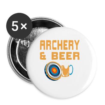 Archery & Beer That's Why I'm Here Funny Present - Buttons small 1''/25 mm (5-pack) - white - Front