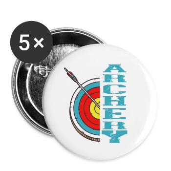 Rétro Vintage Cool Archery T-Shirt Cadeau Cadeau - Lot de 5 petits badges (25 mm) - blanc - Devant