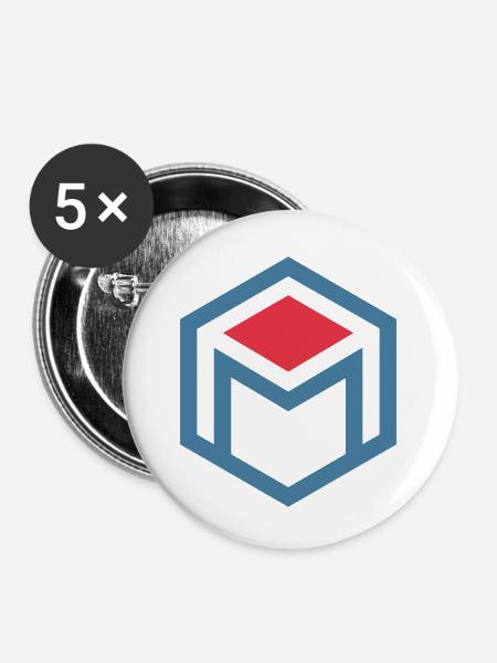M Bekleidungsmarke - Buttons klein 25 mm (5er Pack) - Weiß