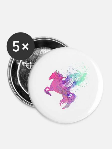 fliegendes pferd,pferd mit flügel,pferd,graffiti - Buttons klein 25 mm (5er Pack) - Weiß