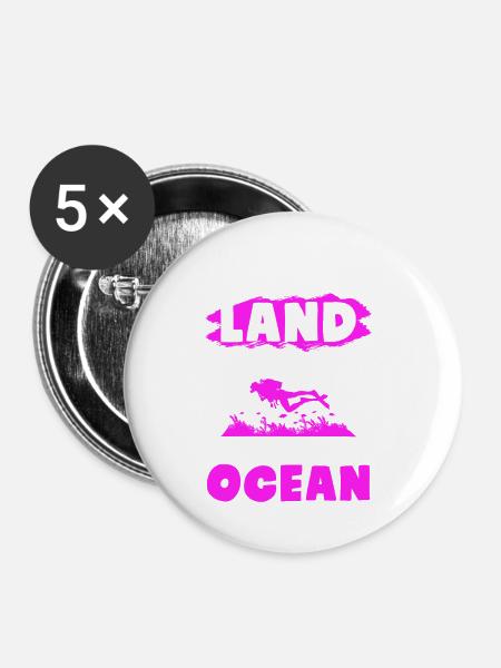 ozean tauchen - Buttons klein 25 mm (5er Pack) - Weiß