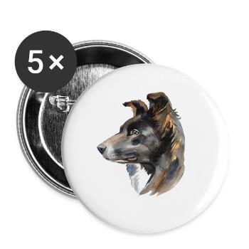 Border Collie Chien Propriétaire de chien Amoureux des chiens - Lot de 5 petits badges (25 mm) - blanc - Devant