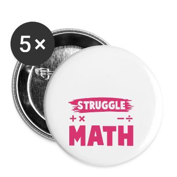 mathematics learning - Buttons small 1''/25 mm (5-pack) - white - Front