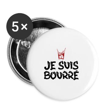 surprise je suis bourré - Lot de 5 petits badges (25 mm) - blanc - Devant