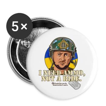 Zelensky quote ammunition carpooling - Buttons small 1''/25 mm (5-pack) - white - Front