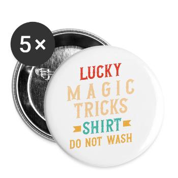 Magician Party Magic Tricks Performer Magician - Buttons klein 25 mm (5er Pack) - Weiß - Vorne