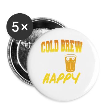 Cold Brew me rend pas si drôle présent - Lot de 5 petits badges (25 mm) - blanc - Devant