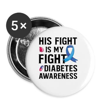 Insuline Junkie Diabète diabétique Sucre de type 1 - Lot de 5 petits badges (25 mm) - blanc - Devant