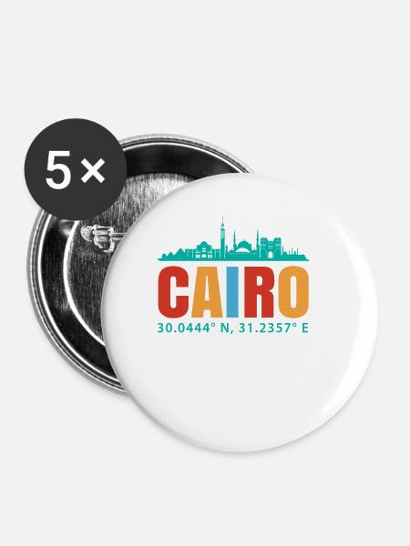 Kairo - Buttons klein 25 mm (5er Pack) - Weiß