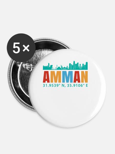 Amman - Buttons klein 25 mm (5er Pack) - Weiß