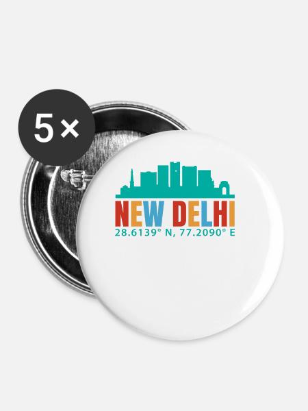 Neu-delhi - Buttons klein 25 mm (5er Pack) - Weiß