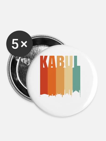 Kabul - Buttons klein 25 mm (5er Pack) - Weiß