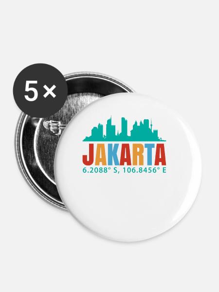 Jakarta - Buttons klein 25 mm (5er Pack) - Weiß
