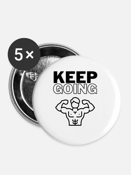 Keep Going - Buttons klein 25 mm (5er Pack) - Weiß