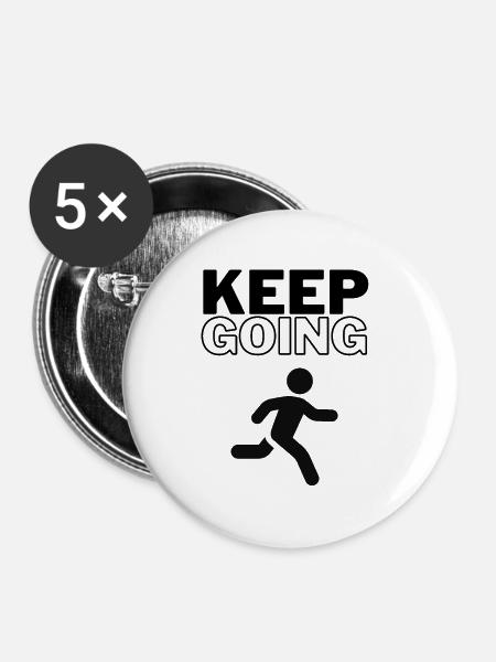 Keep Going - Buttons klein 25 mm (5er Pack) - Weiß