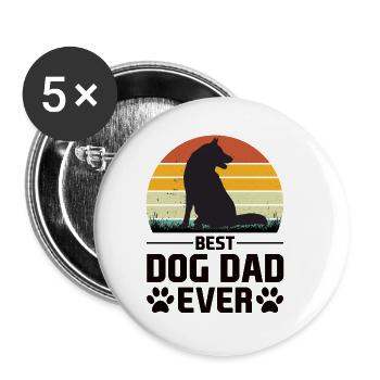 Hunde Haustier Hundebesitzer Hundefreund Pfote - Buttons klein 25 mm (5er Pack) - Weiß - Vorne