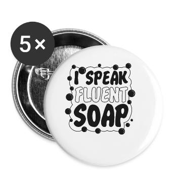 Fabrication de savon Artisanat Je parle - Lot de 5 petits badges (25 mm) - blanc - Devant