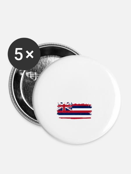 Hawaii - Buttons klein 25 mm (5er Pack) - Weiß