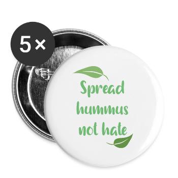 Vegan Veganer Tierschutz Vegetarier Vegetarisch - Buttons klein 25 mm (5er Pack) - Weiß - Vorne