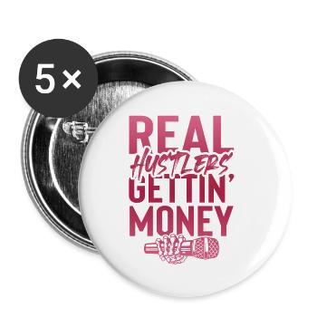 L’argent du gangster rap - Lot de 5 petits badges (25 mm) - blanc - Devant