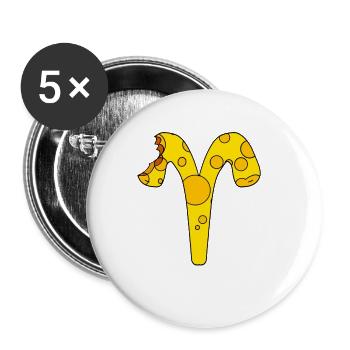 Sternzeichen Widder - Buttons klein 25 mm (5er Pack) - Weiß - Vorne