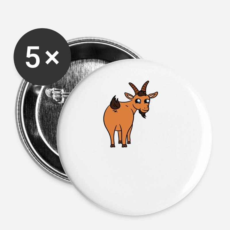 Goats and beer - that's why I'm here - Buttons small 1''/25 mm (5-pack) - white